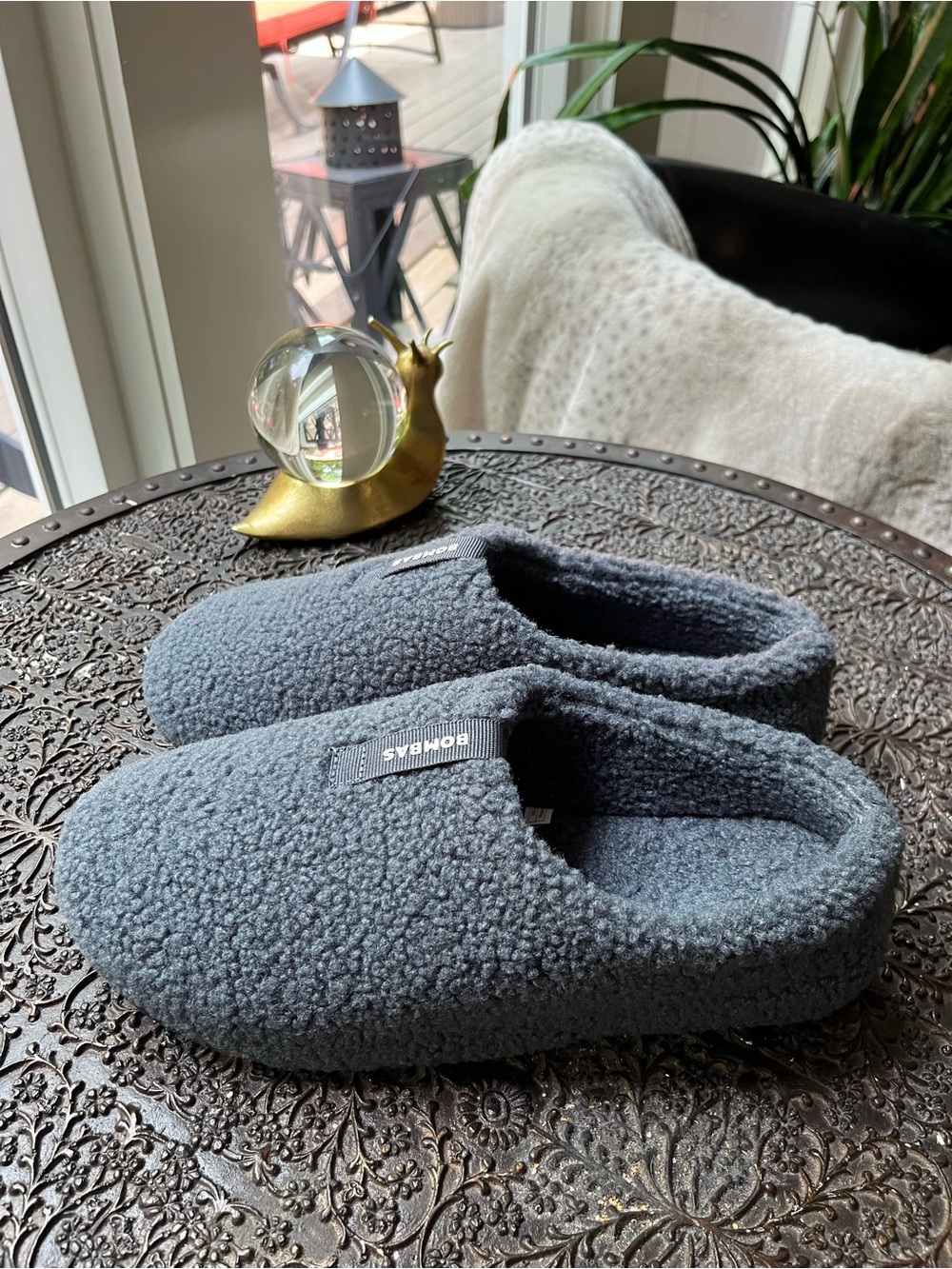 BOMBAS MEN’S SUNDAY SLIPPERS IN SMOKE 8